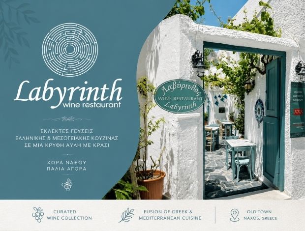 WINE RESTAURANT ΝΑΞΟΣ “ΛΑΒΥΡΙΝΘΟΣ” “LABYRINTH” –  Σ. ΜΠΑΛΑΦΟΥΤΑ ΜΟΝ ΙΚΕ