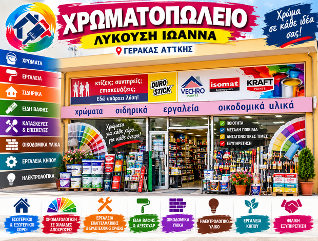 ΧΡΩΜΑΤΟΠΩΛΕΙΟ ΓΕΡΑΚΑΣ ΛΥΚΟΥΣΗ ΙΩΑΝΝΑ