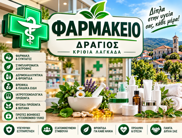 ΦΑΡΜΑΚΕΙΟ ΔΡΑΓΙΟΣ ΚΡΙΘΙΑ ΛΑΓΚΑΔΑ