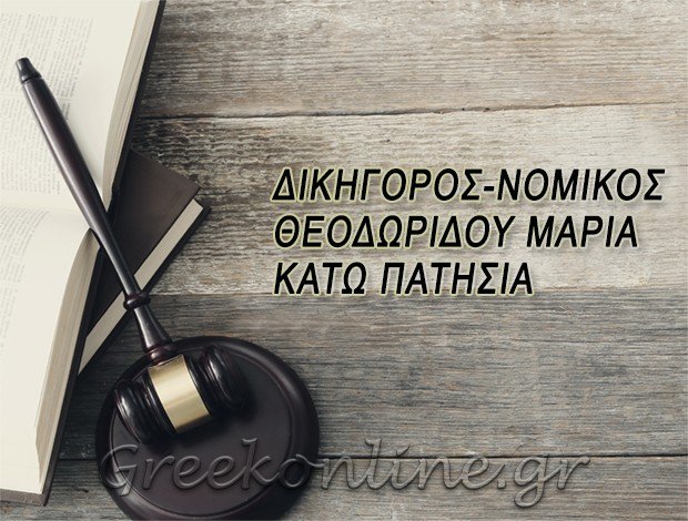 ΔΙΚΗΓΟΡΟΣ ΚΑΤΩ ΠΑΤΗΣΙΑ ΘΕΟΔΩΡΙΔΟΥ ΜΑΡΙΑ