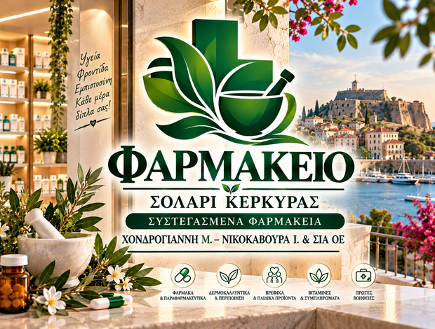 ΦΑΡΜΑΚΕΙΟ ΣΟΛΑΡΙ ΚΕΡΚΥΡΑΣ ΣΥΣΤΕΓΑΣΜΕΝΑ ΦΑΡΜΑΚΕΙΑ ΧΟΝΔΡΟΓΙΑΝΝΗ Μ. – ΝΙΚΟΚΑΒΟΥΡΑ Ι. & ΣΙΑ ΟΕ